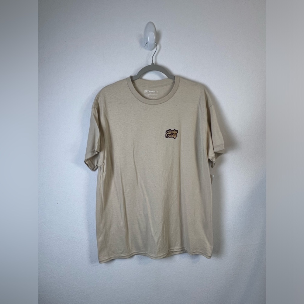 Retrofit Sunday Funday Embroidered Casual Patch Cotton Short Sleeve T-Shirt